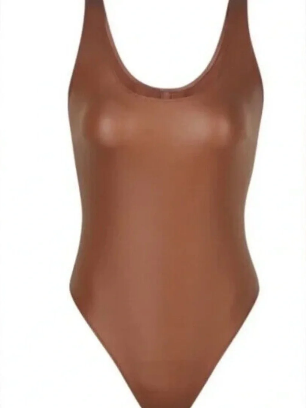 Women’s Scoop Neck One-Piece Swimsuit in Brown